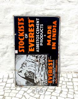 1950s Vintage Asbestos Everest Cement Advertising Double Sided Enamel Sign EB567