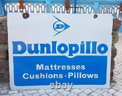 1950s Vintage Dunlop Dunlopillo Mattress Cushion Pillow Double Sided Enamel Sign