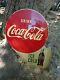 1953 Double Sided Ice Cold Coca Cola Flange Metal Sign