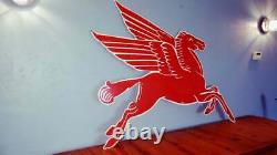 1953 Original Mobiloil Pegasus enamel double side sign