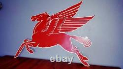 1953 Original Mobiloil Pegasus enamel double side sign