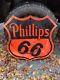 1955 30in Phillips 66 Sign. Double Sided. Porcelain