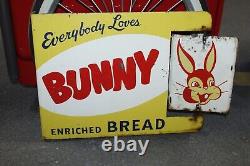 1956 Bunny Bread Advertising Double Sided Spinner Flange by Stout Sign Co