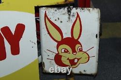 1956 Bunny Bread Advertising Double Sided Spinner Flange by Stout Sign Co