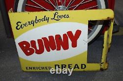 1956 Bunny Bread Advertising Double Sided Spinner Flange by Stout Sign Co