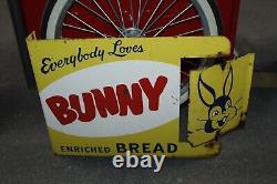 1956 Bunny Bread Advertising Double Sided Spinner Flange by Stout Sign Co