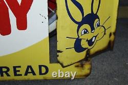 1956 Bunny Bread Advertising Double Sided Spinner Flange by Stout Sign Co