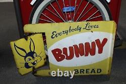 1956 Bunny Bread Advertising Double Sided Spinner Flange by Stout Sign Co