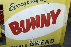 1956 Bunny Bread Advertising Double Sided Spinner Flange by Stout Sign Co