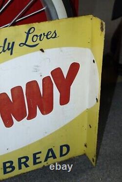 1956 Bunny Bread Advertising Double Sided Spinner Flange by Stout Sign Co