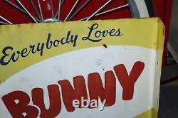 1956 Bunny Bread Advertising Double Sided Spinner Flange by Stout Sign Co