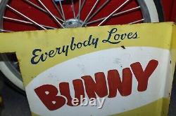 1956 Bunny Bread Advertising Double Sided Spinner Flange by Stout Sign Co