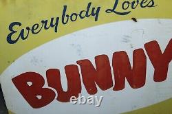 1956 Bunny Bread Advertising Double Sided Spinner Flange by Stout Sign Co