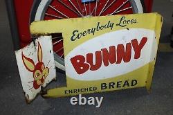 1956 Bunny Bread Advertising Double Sided Spinner Flange by Stout Sign Co