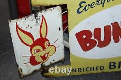 1956 Bunny Bread Advertising Double Sided Spinner Flange by Stout Sign Co