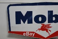 1956 Original Mobil Oil double-sided porcelain pegasus service station sign