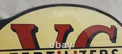 1956 V-C Fertilizers Double Sided Metal Painted Flange Sign