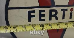 1956 V-C Fertilizers Double Sided Metal Painted Flange Sign