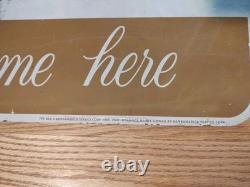 1959 Early Orig Vintage Double Sided Metal Sign Your BANK AMERICARD Welcome Here