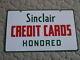 1959 Sinclair Credit Card Double Sided Porcelain Sign New Old Stock