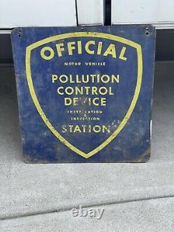 1960 Pollution control Service Station Double sided heavy gauge metal sign