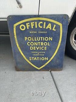 1960 Pollution control Service Station Double sided heavy gauge metal sign