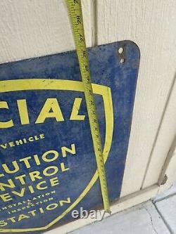 1960 Pollution control Service Station Double sided heavy gauge metal sign