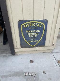 1960 Pollution control Service Station Double sided heavy gauge metal sign