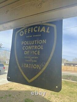 1960 Pollution control Service Station Double sided heavy gauge metal sign