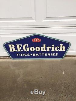 1961 B F Goodrich Tires & Batteries Double Sided Sign 42 AM 61 NICE