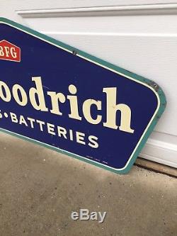 1961 B F Goodrich Tires & Batteries Double Sided Sign 42 AM 61 NICE