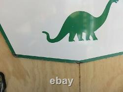 1961 Sinclair Dino Double Sided Porcelain Gas And Oil Sign 60 x 43 Nice Color