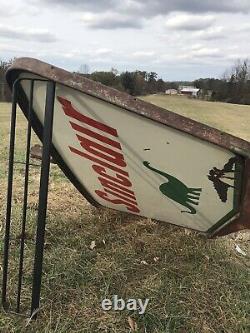 1961 Sinclair Double Sided Porcelain Gas And Oil Sign! 5x7 Feet! And Pole 18