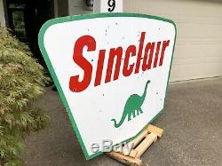 1961 Sinclair Gasoline Porcelain Double Sided Sign Jumbo