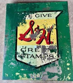 1963 S & H Green Stamps Advertising Vintage Metal Sign -Double-Sided Flange