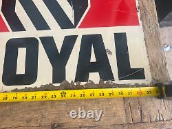1964 VINTAGE US Royal Tires Enamel Metal Sign Size 33 x 19 Inches Double Sided