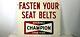 1968 Champion Spark Plugs Sign Fasten Your Seat Belts Double Sided Sign #2