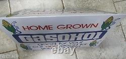 1970's GASOHOL Double Sided Sign Gas Oil Advertising Pump Topper Corn Farm Fuel