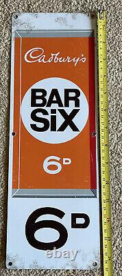 1970s Cadburys Bar Six/Dairy Milk Enamel Double Sided Vending Machine Sign