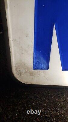 1970s Mobil Gas Light Up Sign. Double Sided. Plastic 8ftx4ft