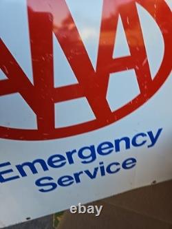 1970s Vintage AAA Sign AAA Emergency Service Sign Double Sided Sign