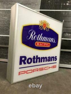 1980s Porsche official dealership Rothmans Racing illuminated doubled sided sign