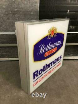 1980s Porsche official dealership Rothmans Racing illuminated doubled sided sign