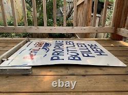 1983 Cal Gas Propane Bottles Filled Here Double Sided Flange Sign Original