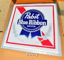 1986 PABST BEER Outdoor 4' x 4' Double Sided SIGN The Best NOS Mint In Box WOW