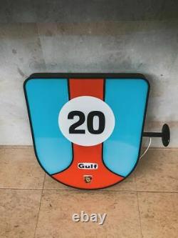 2000s Porsche Gulf illuminated double side sign