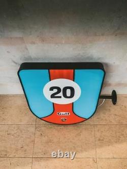 2000s Porsche Gulf illuminated double side sign