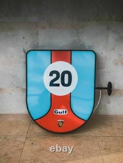 2000s Porsche Gulf illuminated double side sign