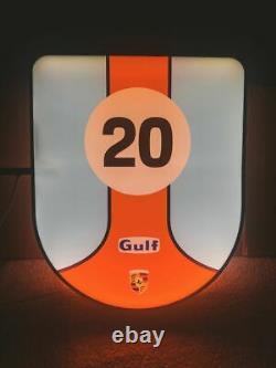 2000s Porsche Gulf illuminated double side sign