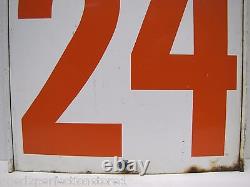 24 36 Old Gas Station Price Sign Double Sided Tin Metal Grommets Spinner Insert